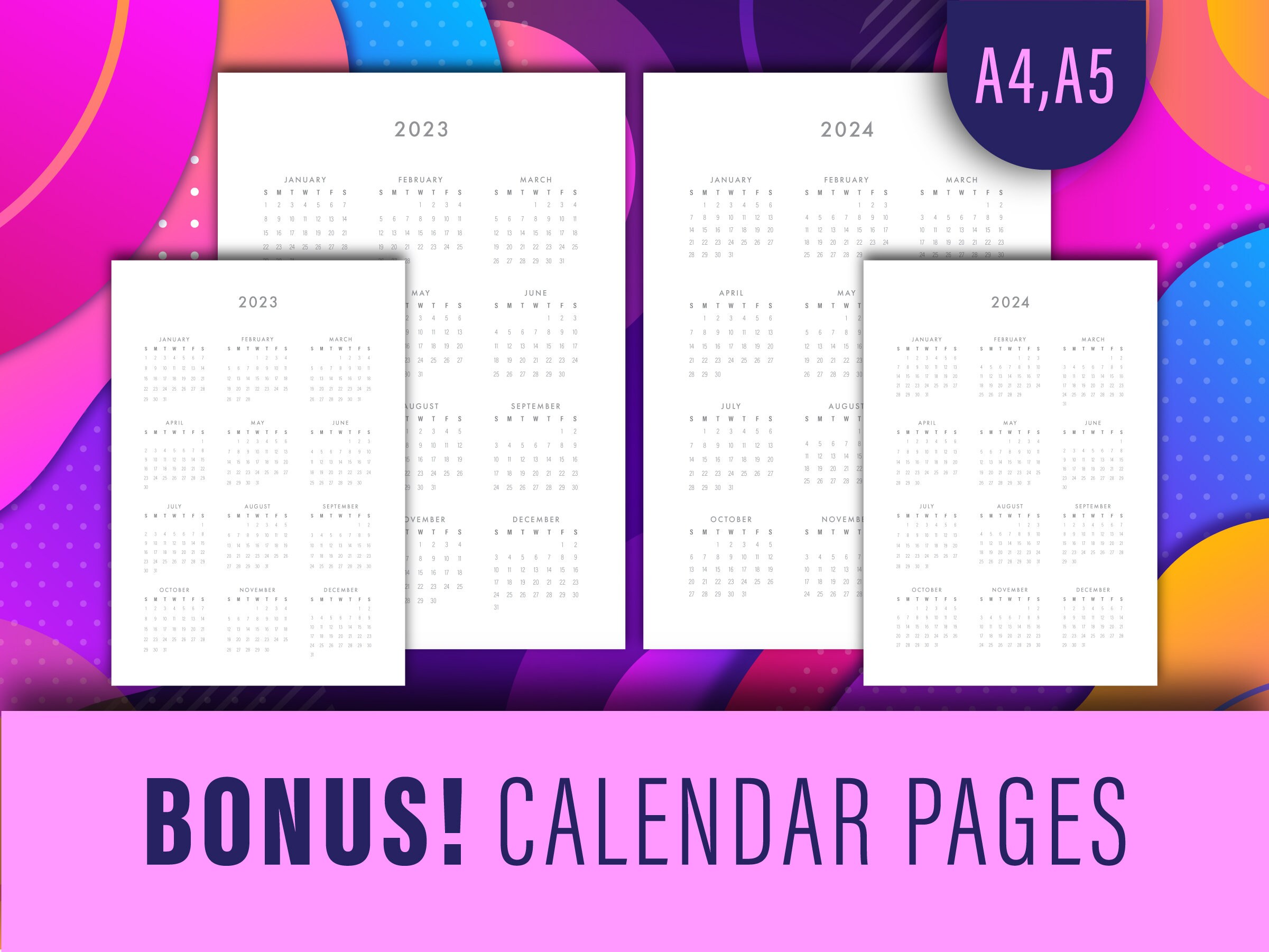 UNDATED Weekly Planner | Printable + Digital Pdf | A4 & A5 Size ...