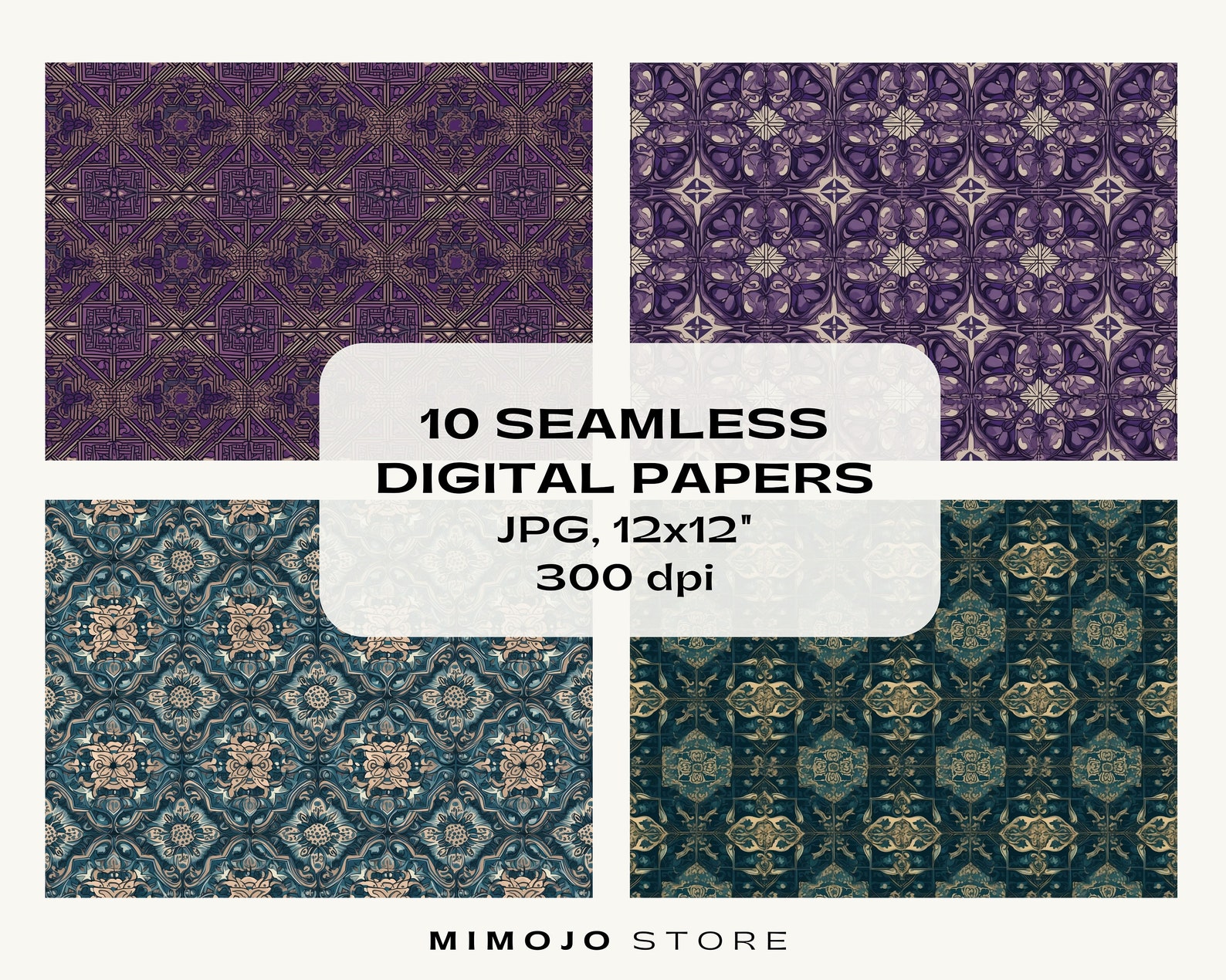 10 MOSAIC Seamless Paper Digital Pattern Instant Download - Etsy