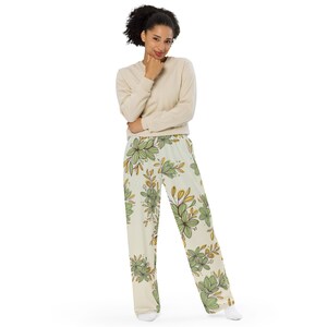 Unisex wide-leg Lounge pants with Floral pattern | Flower Wide-leg sweatpants | Fashion streetwear | Wide-leg pants |