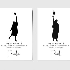 Karte Bachelor- / Masterabschluss, mit Name personalisierbar