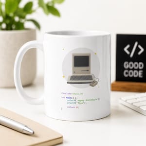 Personalisierte Retro Computer Tasse mit Name | Nerd Geschenk für Programmierer, ITler, Kollegen & Computer Fans