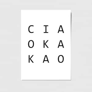 Karte CIAO KAKAO, Typo Design