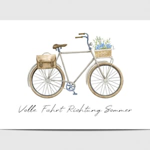 Karte Fahrrad mit Blumen