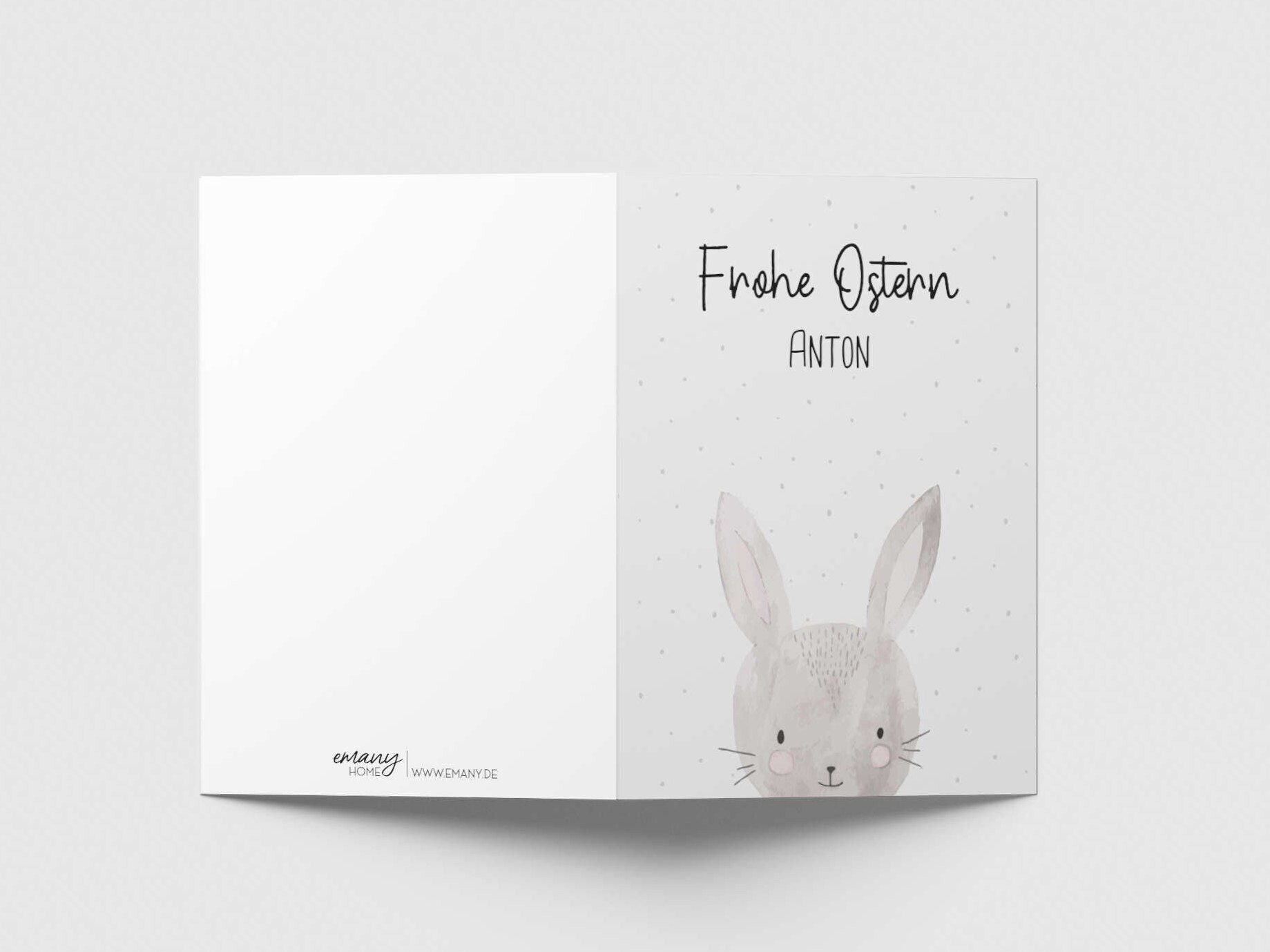 Karte Ostern, Frohe Ostern, Osterhase mit Wunschname personalisierbar