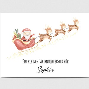 Karte Weihnachten / Weihnachtsmann mit Wunschname personalisierbar