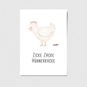 Karte Huhn, Zicke Zacke Hühnerkacke