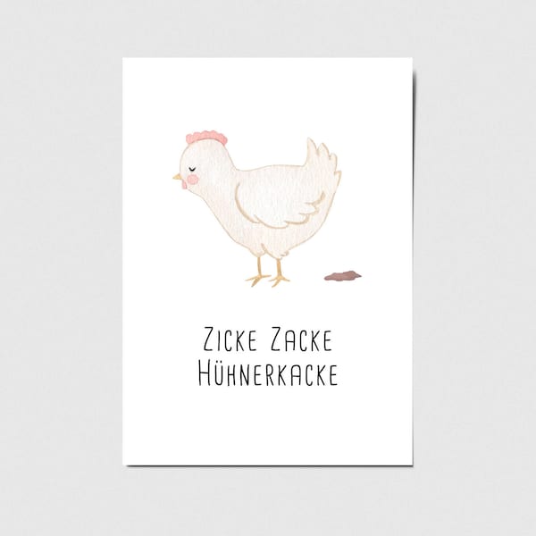 Karte Huhn, Zicke Zacke Hühnerkacke