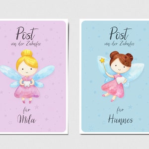 Tooth Fairy Card, letter from the Tooth Fairy with desired name personalizable, various motifs