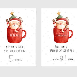 Karte Nikolaus / Weihnachtsmann / Weihnachten mit Wunschname personalisierbar