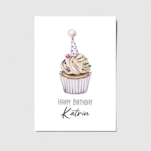 Karte zum Geburtstag, Happy Birthday Sweetheart oder mit Wunschname personalisierbar
