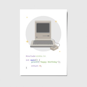 Karte Geburtstag Computer Nerd, Gamer, IT, Programmierer mit Wunschname personalisierbar