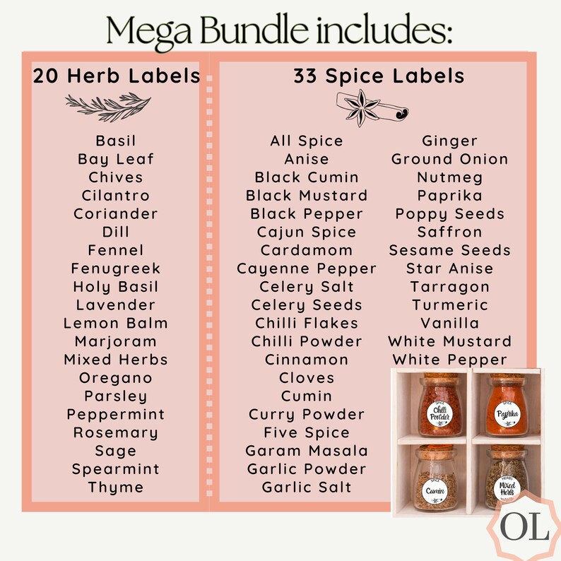 Pantry Labels Printable - MEGA BUNDLE Staples, Beverages, Baking, Snacks, Treats, Herbs&amp;spices ...