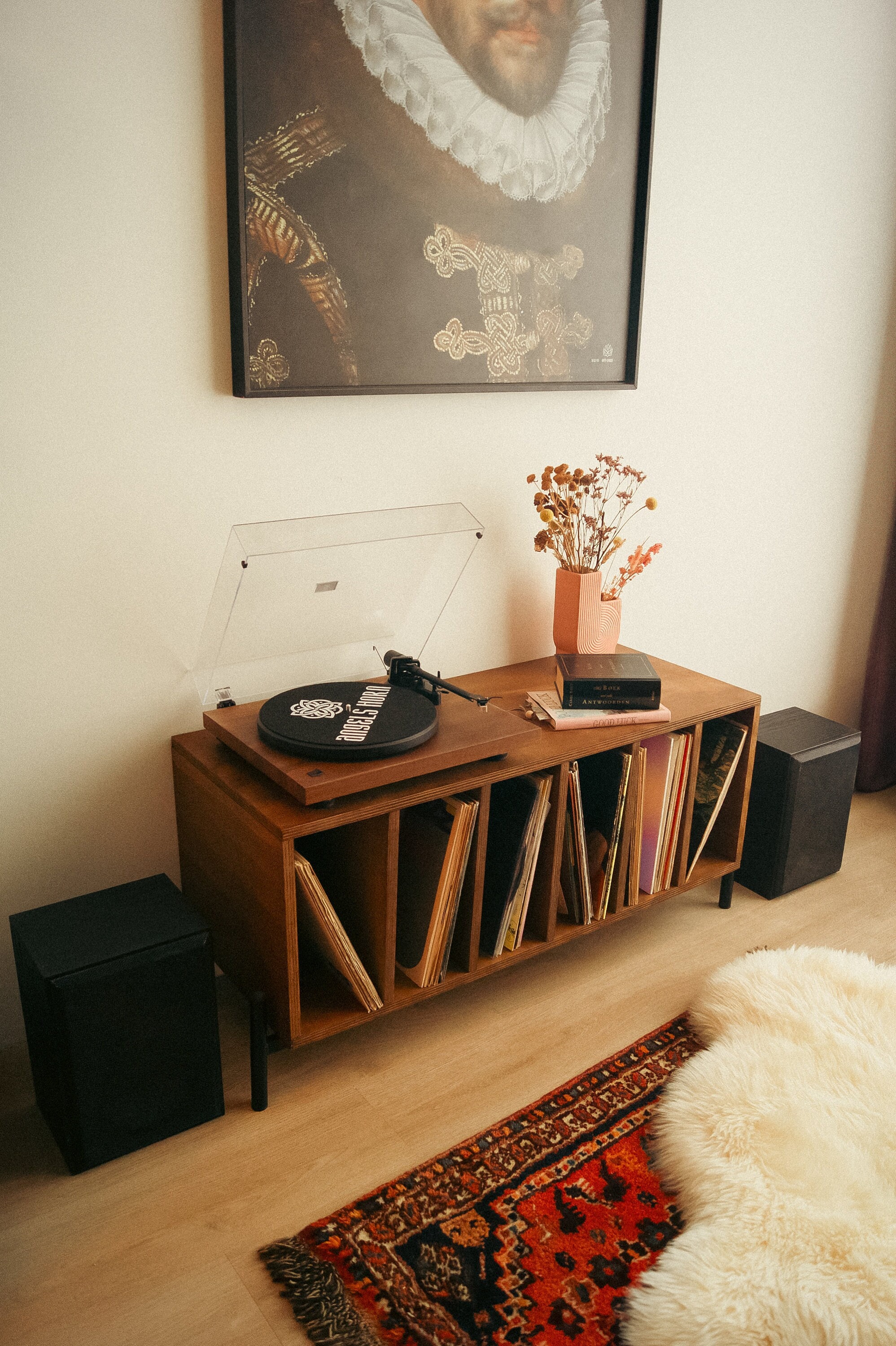 Record player mode "Ely". A Compact Vinyl LP storage cabinet