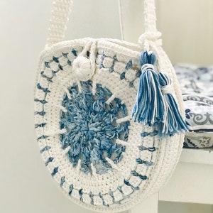 Crochet pattern summer bag, crochet shoulder bag, PDF tutorial &quot;Maya&quot; mandala bag