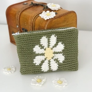 Padrão de bolsa de margarida de crochê, bolsa de crochê, padrão de tapeçaria de crochê