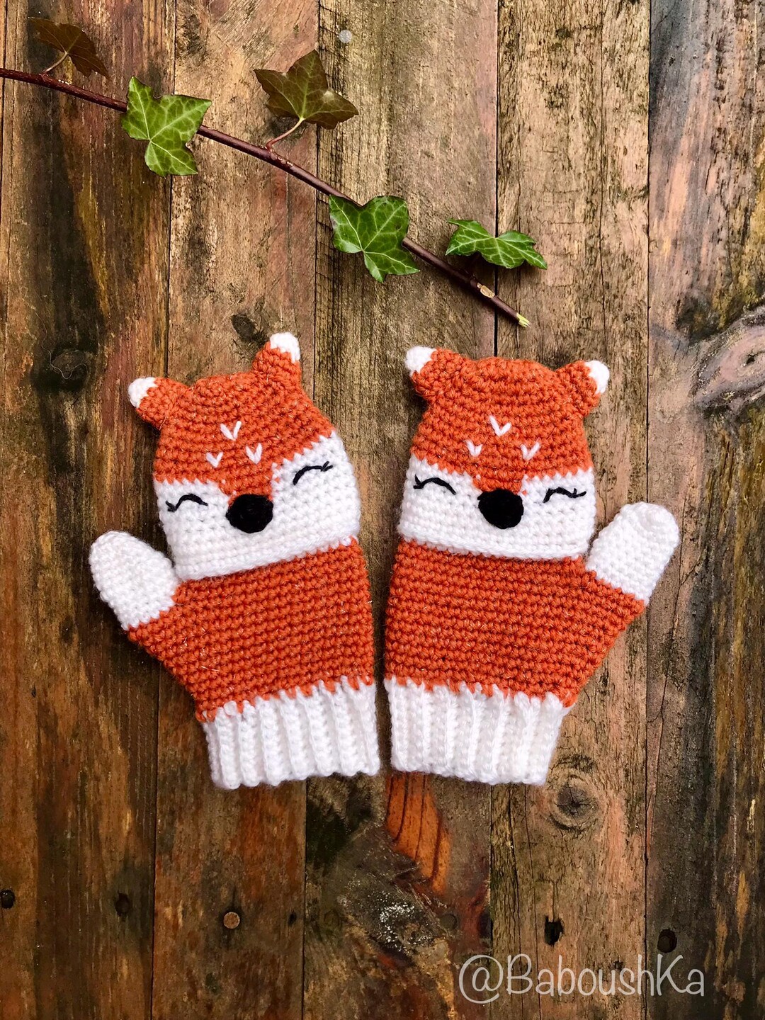 Crochet Pattern Convertible Mittens Fox (3 Sizes Child - Adult) - Etsy