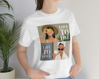 Älska att leva, lev att älska - Unisex kortärmad jerseytröja