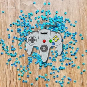 Retro Game Controller Patch – Gestickter Aufnäher im 90s Gaming-Design, 8 cm hoch, ideal für Gamer & Retro-Fans
