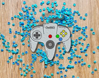 Retro Game Controller Patch – Gestickter Aufnäher im 90s Gaming-Design, 8 cm hoch, ideal für Gamer & Retro-Fans