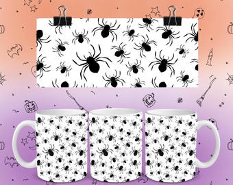 Classic Halloween Tassen - 11 oz Kaffeetassen mit klassischen Halloween-Mustern, Sublimiert und Spülmaschinenfest