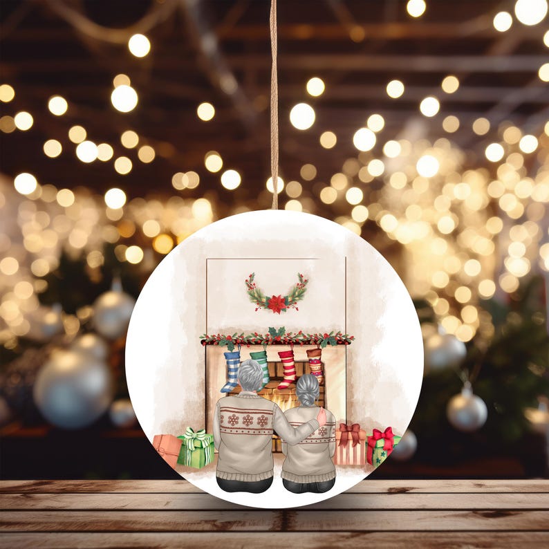 Personalisierte Weihnachtsornamente mit Familienporträt – Custom Familie & Haustiere – Rund, 8 cm – Festliche Deko Geschenkidee