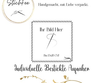 Gesticktes Bügelmotiv, personalisierter Patch, Applikation, eigenes Design, zum Aufbügeln, Aufnäher