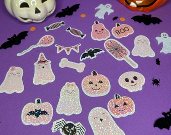 Pink Geister Sticker | Verschiedene Designs - 15 Einzigartige Aufkleber | Pink Halloween Aufkleber