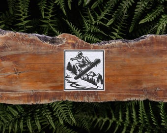 Snowboard Patch – Bestickter Aufnäher 8 cm, Snowboarding Berge Wintersport Geschenk - 8 CM