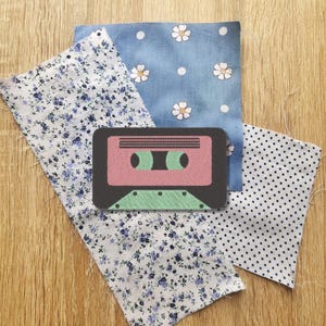 Patch Kassette rétro - Collection Années 80 et 90 dans une mixtape design vintage - Stickpatch pour Jacken, Taschen oder DIY-Projekte