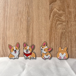 Set minipatches | Kleine corgi-appliqués – cadeau hondenliefhebber