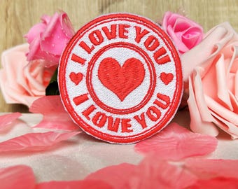 Handgemachter Runder Aufnäher ‚I Love You‘ – Romantisches Geschenk für den Valentinstag