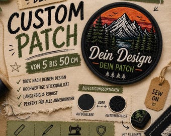Benutzerdefinierter gestickter Aufnäher | Personalisiertes Text oder Logo Aufbügler
