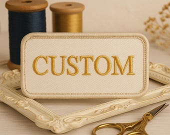 Parche bordado personalizado / Insignia termoadhesiva con texto o logotipo personalizado