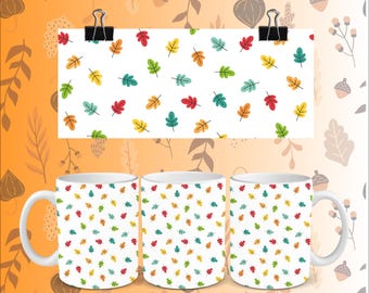 Cozy Autumn Vibes Tassen - 11 oz Kaffeetassen mit bunten Herbstmustern, Sublimiert und Spülmaschinenfest