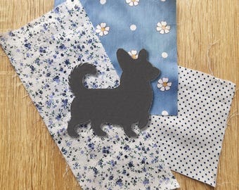 Corgi Silhouette Patch -Gestickter Aufnäher mit anpassbaren Farben, ideal für Kleidung, Taschen, DIY-Projekte & Geschenke für Hundeliebhaber