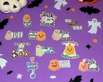 Halloween Zitat Sticker Set | 12 Lustige Aufkleber | Herbstliche Sticker