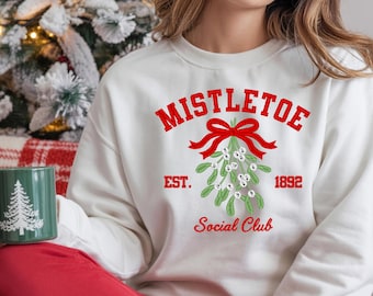 Christmas Crewneck | Mistle Toe Social Club | Cozy Red & Green Sweatshirt