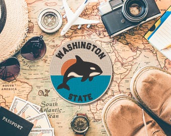 Washington State Orca Patch | Travel Souvenir, Seattle Gift