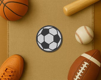 Fußball Patch – runder Aufnäher mit Ballmotiv, Fußballaufnäher, ideal für Fußballfans!