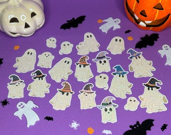 Holografische Lustige Geister Sticker Set | 19 Bezaubernde Aufkleber | Cute and Silly Holo Ghost Stickers