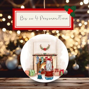 Personalisierte Weihnachtsornamente mit Familienporträt – Custom Familie & Haustiere – Rund, 8 cm – Festliche Deko Geschenkidee