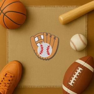 Baseball Patch – bestickter Aufnäher mit Handschuh & Ball, 70 cm breit, perfekt für Fans, Taschen und Caps