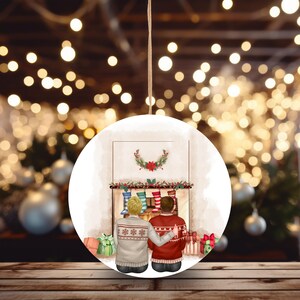 Personalisierte Weihnachtsornamente mit Familienporträt – Custom Familie & Haustiere – Rund, 8 cm – Festliche Deko Geschenkidee