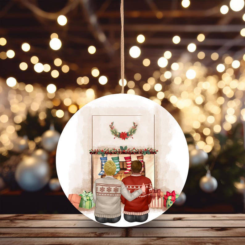 Personalisierte Weihnachtsornamente mit Familienporträt – Custom Familie & Haustiere – Rund, 8 cm – Festliche Deko Geschenkidee