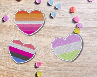 Pride Herz Flagge Patch – Bestickter LGBTQ+ Aufnäher | Wähle deine Flagge oder gestalte deine eigene!