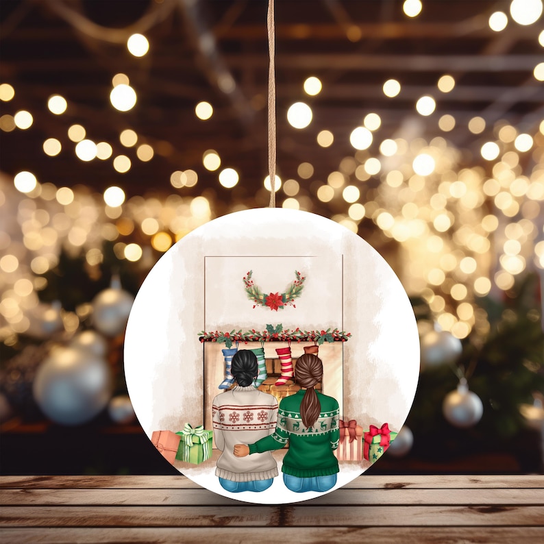 Personalisierte Weihnachtsornamente mit Familienporträt – Custom Familie & Haustiere – Rund, 8 cm – Festliche Deko Geschenkidee
