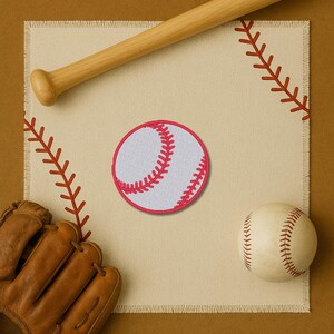 Baseball Patch – runder Aufnäher mit Ballmotiv, 7 cm (oder Wunschgröße), ideal für Sport-Fans & Teams