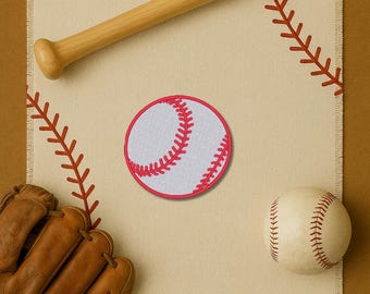 Baseball Patch – runder Aufnäher mit Ballmotiv, 7 cm (oder Wunschgröße), ideal für Sport-Fans & Teams