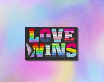 Love Wins Patch – Bestickter LGBTQ+ Aufnäher mit Pride-Flaggen