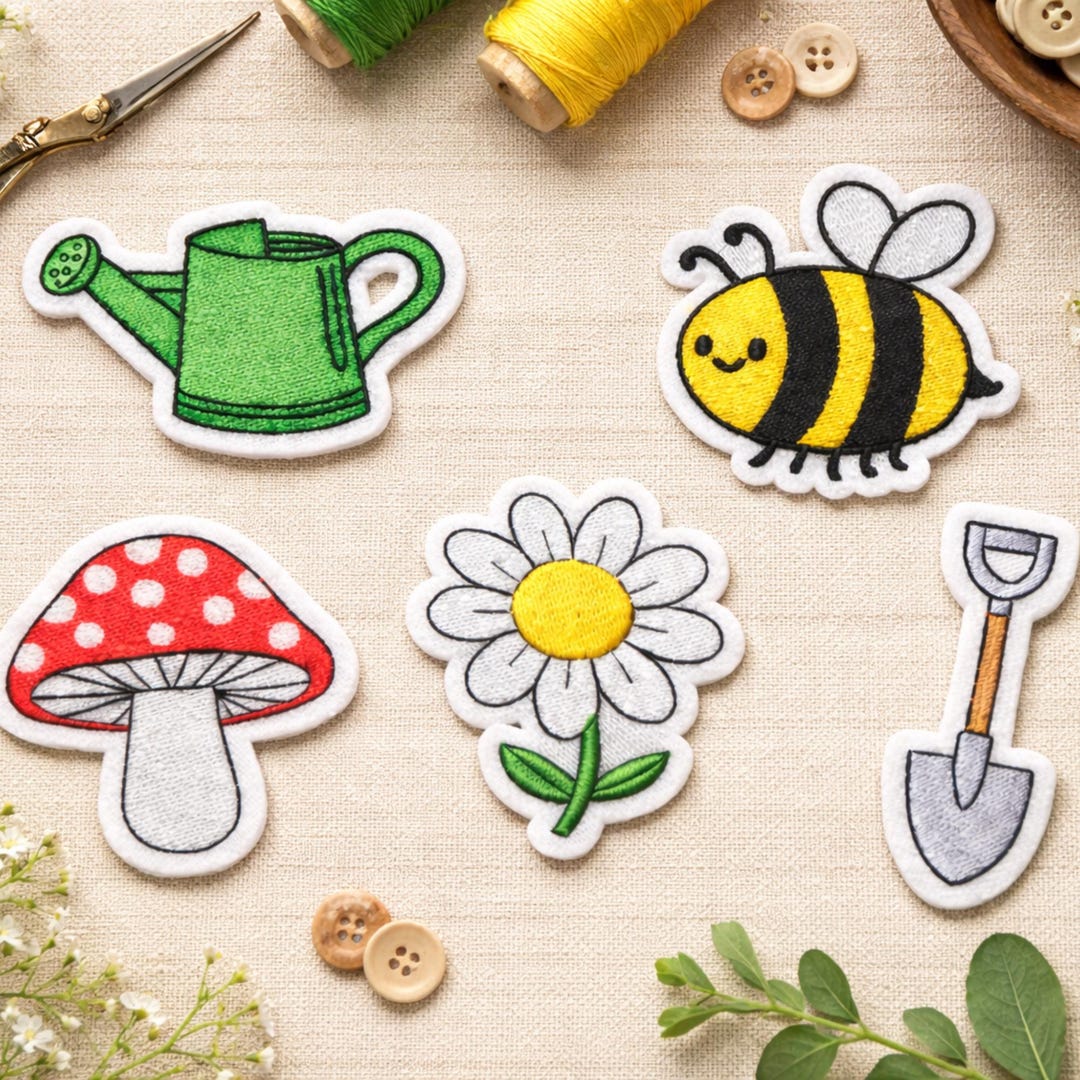 Spring Flowers Patch Spring Patch Set, Garden Theme Embroidered Patches 6-7 Cm - Etsy